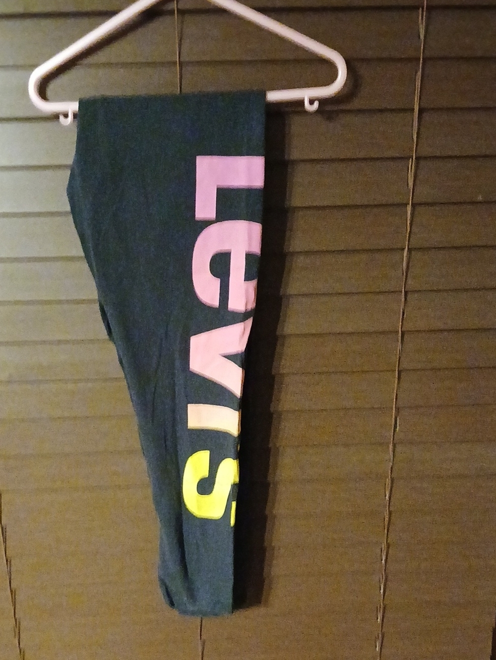 Levi's Dark Blue Leggings with Pink and Yellow Logo
